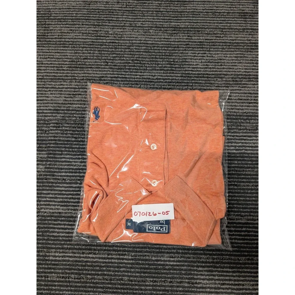 Ralph Lauren Polo Shirt Mens Size M Orange Pony Casual Short Sleeve